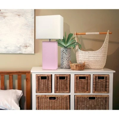 21" Monaco Avenue Modern Leather Table Lamp Blush Pink - Elegant Designs 2 21" Monaco Avenue Modern Leather Table Lamp Blush Pink - Elegant Designs - Image 2