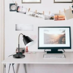 16" Gooseneck Forest Table Lamp with Inner Shade - Globe Electric Green