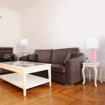 (2 pk) 21" Monaco Avenue Modern Leather Table Lamp Pink - Elegant Designs 2 (2 pk) 21" Monaco Avenue Modern Leather Table Lamp Pink - Elegant Designs - Image 2