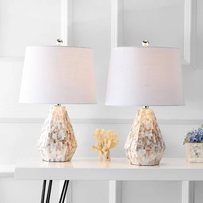 JONATHAN Y 21" (Set of 2) Isabella Seashell Table Lamp (Includes LED Light Bulb) Natural - JONATHAN Y 1 JONATHAN Y 21" (Set of 2) Isabella Seashell Table Lamp (Includes LED Light Bulb) Natural - JONATHAN Y