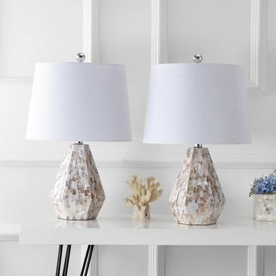 JONATHAN Y 21" (Set of 2) Isabella Seashell Table Lamp (Includes LED Light Bulb) Natural - JONATHAN Y 2 JONATHAN Y 21" (Set of 2) Isabella Seashell Table Lamp (Includes LED Light Bulb) Natural - JONATHAN Y - Image 2