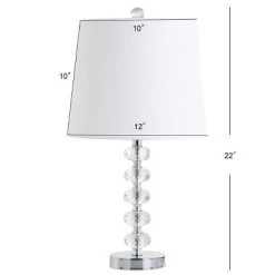 JONATHAN Y 22" (Set of 2) Kevin Glass/Metal Table Lamp (Includes LED Light Bulb) Clear/Chrome - JONATHAN Y -Desk Lamps sales shop unnamed file 4046
