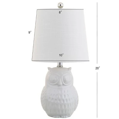 JONATHAN Y 20.5" Ceramic Hoot Mini Table Lamp (Includes LED Light Bulb) White - JONATHAN Y 3 JONATHAN Y 20.5" Ceramic Hoot Mini Table Lamp (Includes LED Light Bulb) White - JONATHAN Y - Image 3