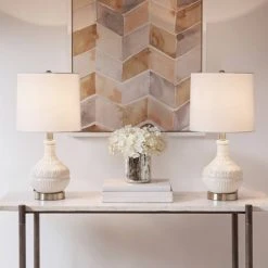 510 Design 20.5" Textured Ceramic Table Lamp White -Desk Lamps sales shop unnamed file 4056