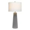 Concrete Pillar Table Lamp with Fabric Shade White - Lalia Home