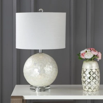 JONATHAN Y 23.5" Zuri Capiz Seashell Sphere Table Lamp (Includes LED Light Bulb) White - JONATHAN Y 2 JONATHAN Y 23.5" Zuri Capiz Seashell Sphere Table Lamp (Includes LED Light Bulb) White - JONATHAN Y - Image 2