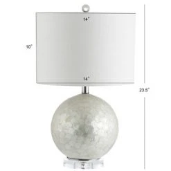 JONATHAN Y 23.5" Zuri Capiz Seashell Sphere Table Lamp (Includes LED Light Bulb) White - JONATHAN Y 5 JONATHAN Y 23.5" Zuri Capiz Seashell Sphere Table Lamp (Includes LED Light Bulb) White - JONATHAN Y -Desk Lamps sales shop unnamed file 4065