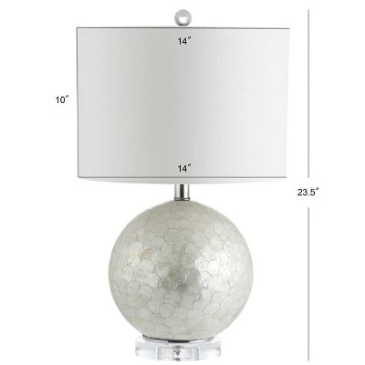JONATHAN Y 23.5" Zuri Capiz Seashell Sphere Table Lamp (Includes LED Light Bulb) White - JONATHAN Y 3 JONATHAN Y 23.5" Zuri Capiz Seashell Sphere Table Lamp (Includes LED Light Bulb) White - JONATHAN Y - Image 3
