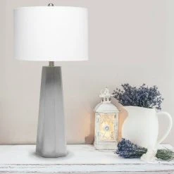 Concrete Pillar Table Lamp with Fabric Shade White - Lalia Home 8 Concrete Pillar Table Lamp with Fabric Shade White - Lalia Home -Desk Lamps sales shop unnamed file 408