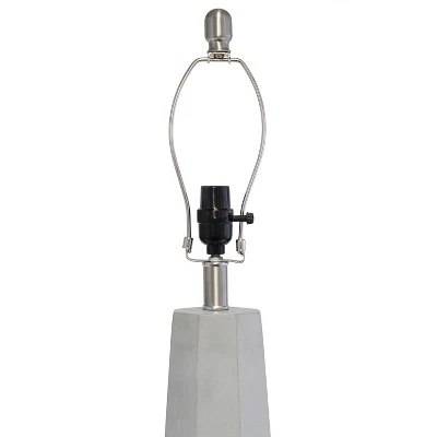Concrete Pillar Table Lamp with Fabric Shade White - Lalia Home 5 Concrete Pillar Table Lamp with Fabric Shade White - Lalia Home - Image 5