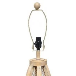 Wood Arch Farmhouse Table Lamp with Fabric Shade Natural - Lalia Home -Desk Lamps sales shop unnamed file 4101
