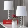 (Set of 2) 16" Harlow Tiered Crystal Lamp Clear (Includes CFL Light Bulb) - Safavieh