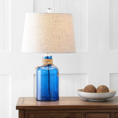 JONATHAN Y 23.5" Glass Azure Bottle Table Lamp (Includes LED Light Bulb) Blue - JONATHAN Y 1 JONATHAN Y 23.5" Glass Azure Bottle Table Lamp (Includes LED Light Bulb) Blue - JONATHAN Y