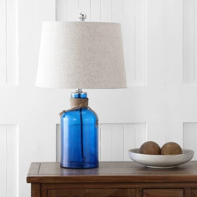 JONATHAN Y 23.5" Glass Azure Bottle Table Lamp (Includes LED Light Bulb) Blue - JONATHAN Y 2 JONATHAN Y 23.5" Glass Azure Bottle Table Lamp (Includes LED Light Bulb) Blue - JONATHAN Y - Image 2