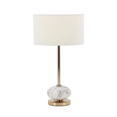 Olivia & May Modern Ceramic and Iron Table Lamp Gold/White - Olivia & May 1 Olivia & May Modern Ceramic and Iron Table Lamp Gold/White - Olivia & May
