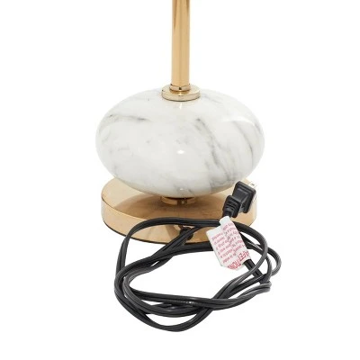 Olivia & May Modern Ceramic and Iron Table Lamp Gold/White - Olivia & May 6 Olivia & May Modern Ceramic and Iron Table Lamp Gold/White - Olivia & May - Image 6