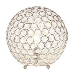 10" Elipse Crystal Ball Sequin Table Lamp Chrome - Elegant Designs