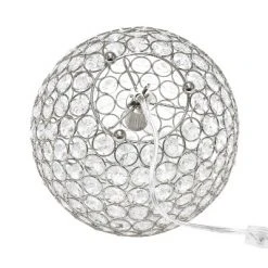 10" Elipse Crystal Ball Sequin Table Lamp Chrome - Elegant Designs -Desk Lamps sales shop unnamed file 4195