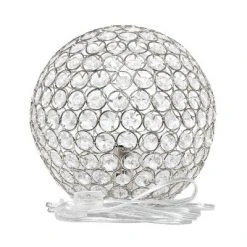 10" Elipse Crystal Ball Sequin Table Lamp Chrome - Elegant Designs -Desk Lamps sales shop unnamed file 4196