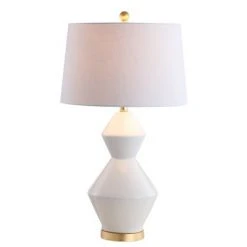 JONATHAN Y 29" Ceramic Alba Geometric Table Lamp (Includes Energy Efficient Light Bulb) - JONATHAN Y Gray -Desk Lamps sales shop unnamed file 4206