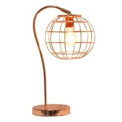 Metal Arched Cage Table Lamp Rose Gold - Lalia Home