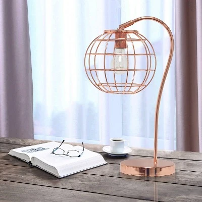 Metal Arched Cage Table Lamp Rose Gold - Lalia Home 2 Metal Arched Cage Table Lamp Rose Gold - Lalia Home - Image 2