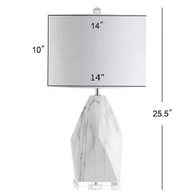 JONATHAN Y 25.5" Marble/Crystal/Ceramic Oslo Table Lamp (Includes LED Light Bulb) White - JONATHAN Y 3 JONATHAN Y 25.5" Marble/Crystal/Ceramic Oslo Table Lamp (Includes LED Light Bulb) White - JONATHAN Y - Image 3