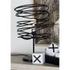 Olivia & May 12" x 21" Industrial Style Round Metal Accent Lamp with Coiled Wire Iron Shade Black - Olivia & May