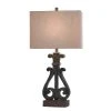 Brampton Open Scroll Design Table Lamp with Rectangle Shade Blue - StyleCraft