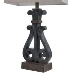 Brampton Open Scroll Design Table Lamp with Rectangle Shade Blue - StyleCraft -Desk Lamps sales shop unnamed file 4271