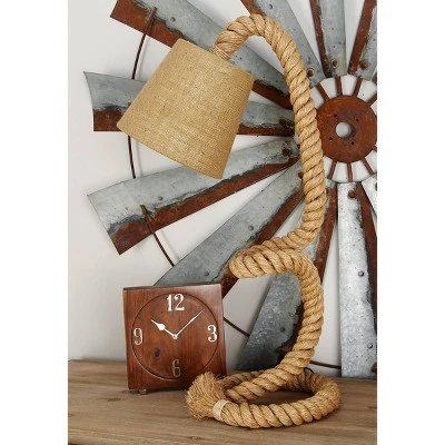 Olivia & May 29" Coastal Abaca Rope and Iron Bent Neck Task Lamp - Olivia & May 1 Olivia & May 29" Coastal Abaca Rope and Iron Bent Neck Task Lamp - Olivia & May