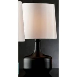 17.25" Modern Metal Table Lamp with Touch Sensor - Ore International Black
