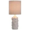 Seashell Motif Table Lamp in White with Hardback Fabric Shade - StyleCraft