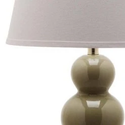 Set of 2 Pamela Triple Gourd Lamp (Includes LED Light Bulb) Taupe - Safavieh -Desk Lamps sales shop unnamed file 4322
