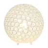 10" Elipse Crystal Ball Sequin Table Lamp White - Elegant Designs