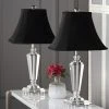 (Set of 2) 24.5" Lilly Crystal Table Lamp Clear (Includes CFL Light Bulb) - Safavieh