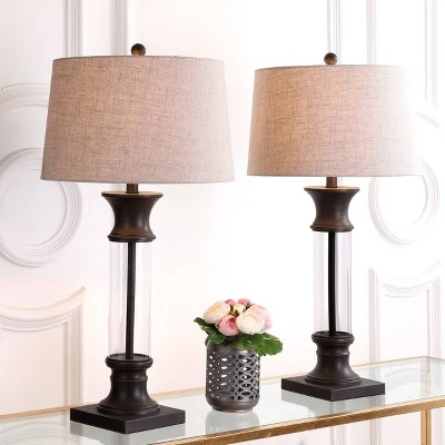 JONATHAN Y 32" (Set of 2) Hunter Metal/Glass Table Lamp (Includes Energy Efficient Light Bulb) - JONATHAN Y Gold 1 JONATHAN Y 32" (Set of 2) Hunter Metal/Glass Table Lamp (Includes Energy Efficient Light Bulb) - JONATHAN Y Gold