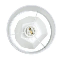 Round Prism Mini Table Lamp with Matching Fabric Shade White - Simple Designs -Desk Lamps sales shop unnamed file 439