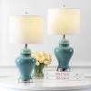 JONATHAN Y 22" LED Ceramic and Iron Qin Classic Cottage Table Lamp - JONATHAN Y Green