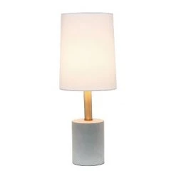 Concrete Table Lamp with Linen Shade White - Lalia Home