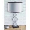 29" Retro Metal Table Lamp with Base Switch Silver - Ore International
