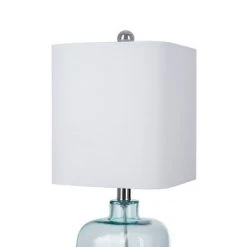 21" Coastal Glass Table Lamp Sea Foam (Includes LED Light Bulb) - Cresswell Lighting