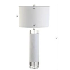 JONATHAN Y 32" Marble/Crystal Hunter Table Lamp (Includes LED Light Bulb) White - JONATHAN Y -Desk Lamps sales shop unnamed file 443