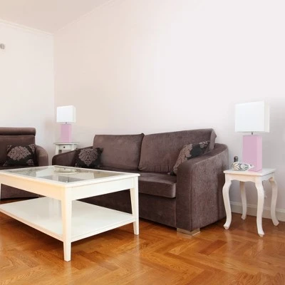 (2pk) 21" Monaco AvenueModern Leather Table Lamp Blush Pink - Elegant Designs 2 (2pk) 21" Monaco AvenueModern Leather Table Lamp Blush Pink - Elegant Designs - Image 2