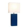 21" Monaco Avenue Modern Leather Table Lamp Blue - Elegant Designs