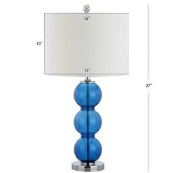 JONATHAN Y 27" (Set of 2) Bella Glass Triple-Sphere Table Lamp (Includes LED Light Bulb) Cobalt - JONATHAN Y -Desk Lamps sales shop unnamed file 4466