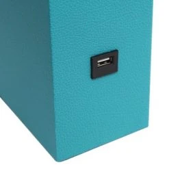 Leather Table Lamp and Fabric Shade Teal - Elegant Designs -Desk Lamps sales shop unnamed file 4469