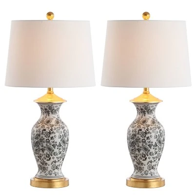 Set of 2 Kaeden Table Lamp (Includes LED Light Bulb) Black/White - Safavieh 2 Set of 2 Kaeden Table Lamp (Includes LED Light Bulb) Black/White - Safavieh - Image 2
