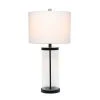 Entrapped Glass Table Lamp with Fabric Shade Black - Lalia Home