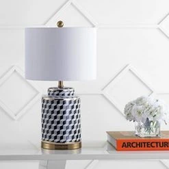 JONATHAN Y 24.5" Ceramic Ellie Tumbling Block Table Lamp (Includes LED Light Bulb) - JONATHAN Y 4 JONATHAN Y 24.5" Ceramic Ellie Tumbling Block Table Lamp (Includes LED Light Bulb) - JONATHAN Y -Desk Lamps sales shop unnamed file 4506